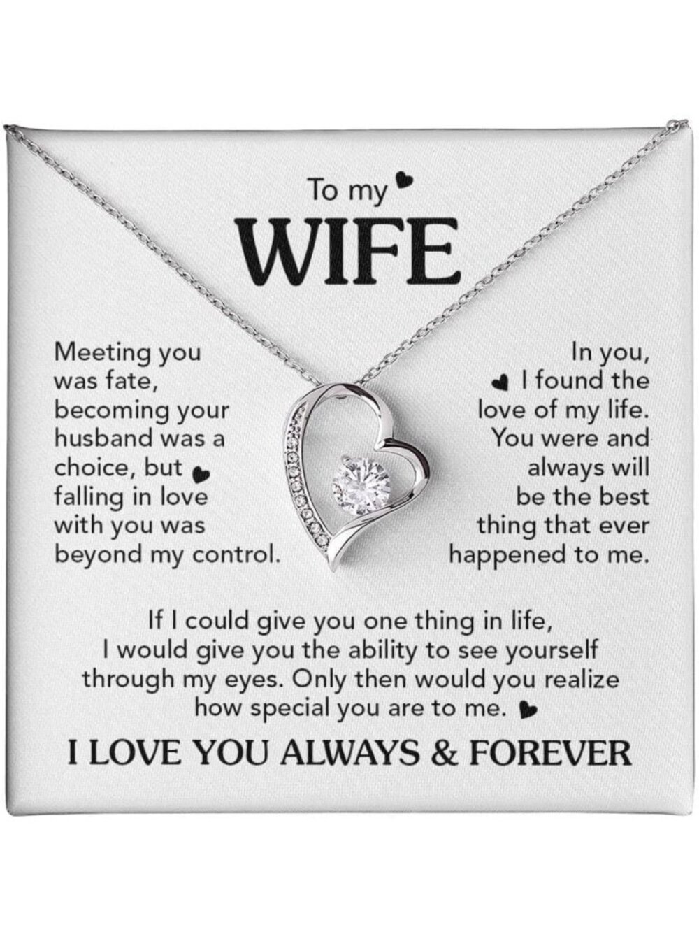Soulmate Necklace with Heartfelt Message Card | Perfect Gift for Wife